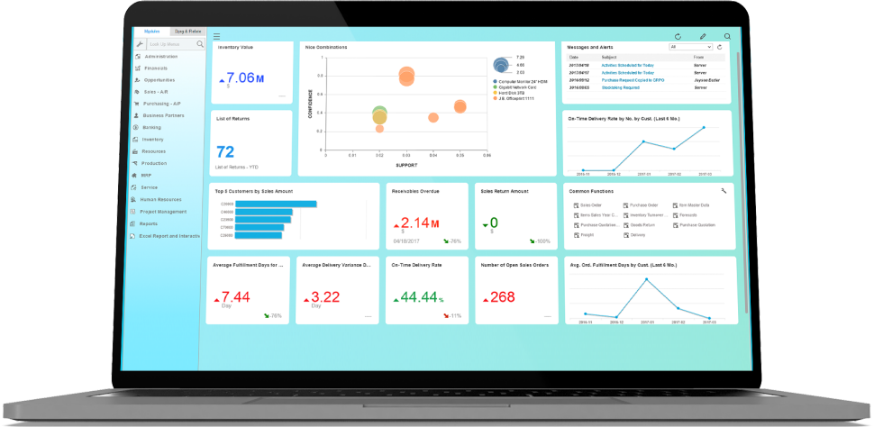 sap business one dashboard